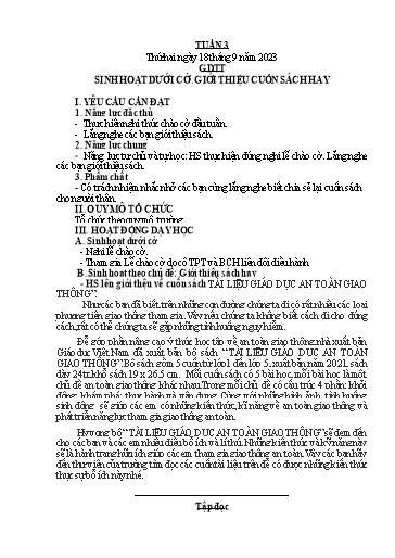 Kế hoạch bài dạy Tiếng Việt + Toán 5 - Tuần 3 - Năm học 2023-2024 - Phan Thị Hồng Thương