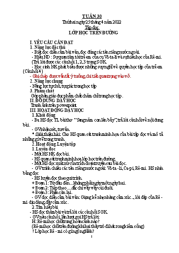 Kế hoạch bài dạy Tiếng Việt + Toán 5 - Tuần 30 - Năm học 2021-2022 - Phạm Thị Hương Giang