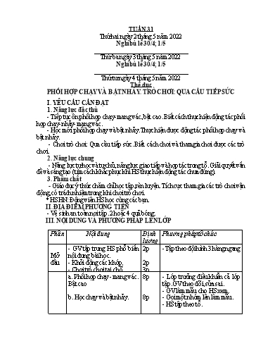 Kế hoạch bài dạy Tiếng Việt + Toán 5 - Tuần 31 - Năm học 2021-2022 - Phan Thị Hồng Thương