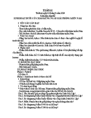 Kế hoạch bài dạy Tiếng Việt + Toán 5 - Tuần 32 - Năm học 2023-2024 - Phan Thị Hồng Thương