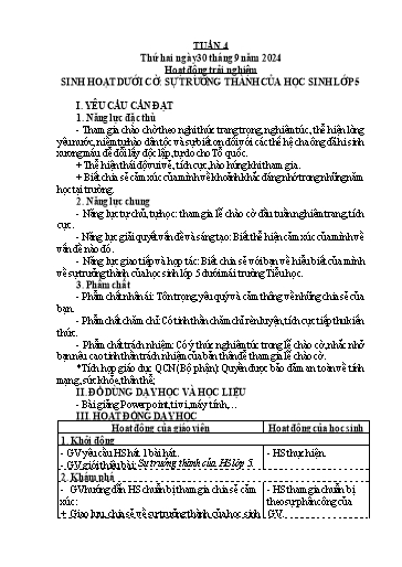 Kế hoạch bài dạy Tiếng Việt + Toán 5 - Tuần 4 - Năm học 2024-2025 - Phan Thị Hồng Thương