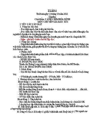 Kế hoạch bài dạy Tiếng Việt + Toán 5 - Tuần 5 - Năm học 2021-2022 - Phan Thị Hồng Thương