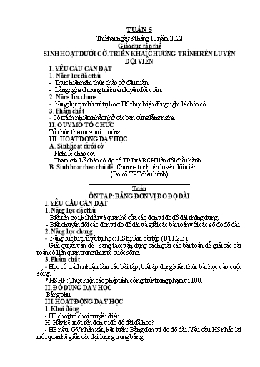 Kế hoạch bài dạy Tiếng Việt + Toán 5 - Tuần 5 - Năm học 2022-2023 - Phan Thị Hồng Thương