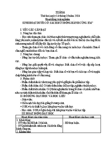 Kế hoạch bài dạy Tiếng Việt + Toán 5 - Tuần 6 - Năm học 2024-2025 - Phan Thị Hồng Thương
