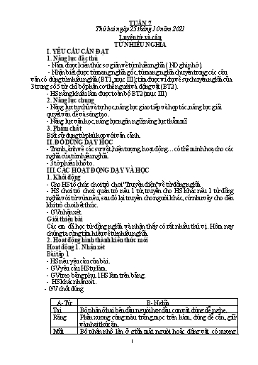 Kế hoạch bài dạy Tiếng Việt + Toán 5 - Tuần 7 - Năm học 2021-2022 - Phạm Thị Hương Giang