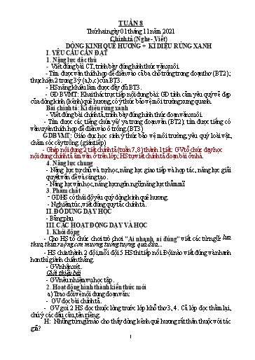 Kế hoạch bài dạy Tiếng Việt + Toán 5 - Tuần 8 - Năm học 2021-2022 - Phạm Thị Hương Giang