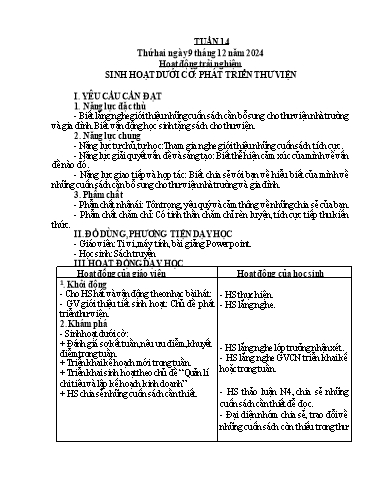 Kế hoạch bài dạy Tiếng Việt + Toán 5 - Tuần Lớp 14 - Năm học 2024-2025 - Phan Thị Hồng Thương