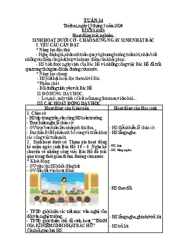 Kế hoạch bài dạy Tiếng Việt + Toán Lớp 2 (Kết nối tri thức) - Tuần 34 - Năm học 2023-2024 - Dương Thị Nga