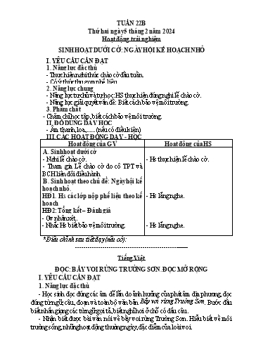 Kế hoạch bài dạy Tiếng Việt + Toán Lớp 3 (Kết nối tri thức) - Tuần 22 - Năm học 2023-2024 - Hoàng Thị Như Uyên