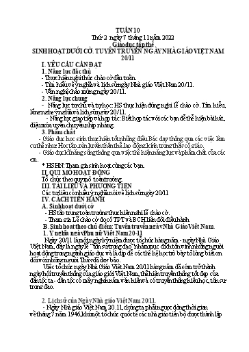 Kế hoạch bài dạy Tiếng Việt + Toán Lớp 4 - Tuần 10 - Năm học 2022-2023 - Phạm Thị Hương Giang