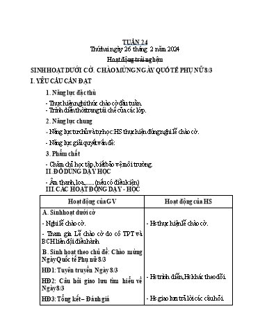 Kế hoạch bài dạy Tiếng Việt + Toán Lớp 4 - Tuần 24 - Năm học 2023-2024 - Phạm Thị Hương Giang