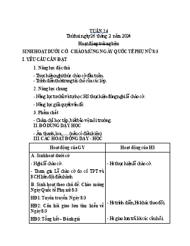 Kế hoạch bài dạy Tiếng Việt + Toán Lớp 4 - Tuần 24 - Năm học 2023-2024 - Phan Đình Khôi