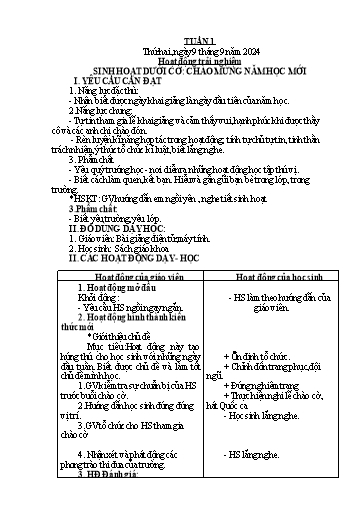 Kế hoạch bài dạy Toán + Tiếng Việt 1 - Tuần 1 - Năm học 2024-2025 - Phan Thị Tú Oanh