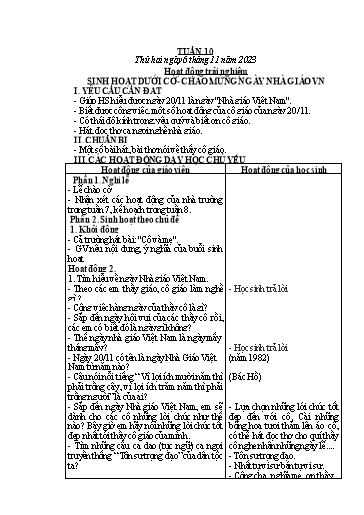 Kế hoạch bài dạy Toán + Tiếng Việt 1 - Tuần 10 - Năm học 2023-2024 - Phan Thị Tú Oanh