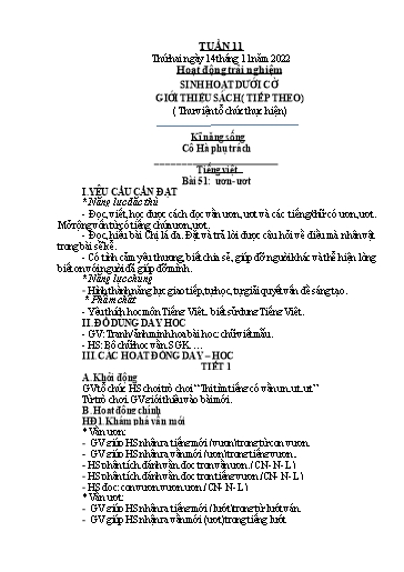 Kế hoạch bài dạy Toán + Tiếng Việt 1 - Tuần 11 - Năm học 2022-2023 - Phan Thị Minh Thư