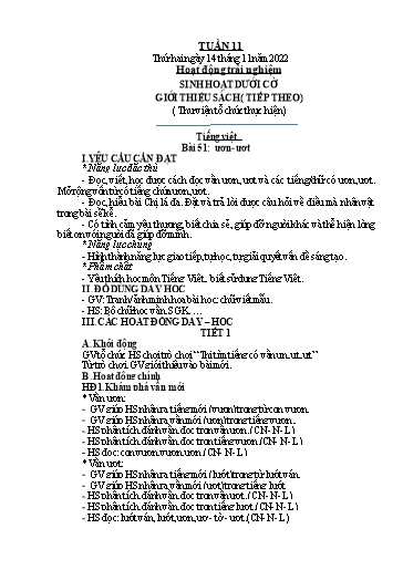 Kế hoạch bài dạy Toán + Tiếng Việt 1 - Tuần 11 - Năm học 2022-2023 - Phan Thị Tú Oanh