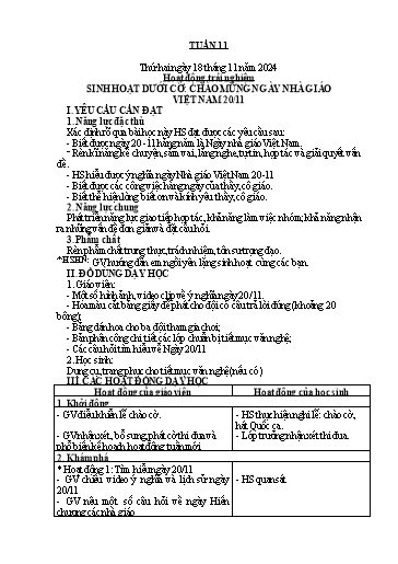 Kế hoạch bài dạy Toán + Tiếng Việt 1 - Tuần 11 - Năm học 2024-2025 - Phan Thị Tú Oanh