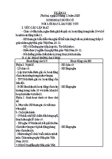 Kế hoạch bài dạy Toán + Tiếng Việt 1 - Tuần 12 - Năm học 2023-2024 - Phan Thị Minh Thư