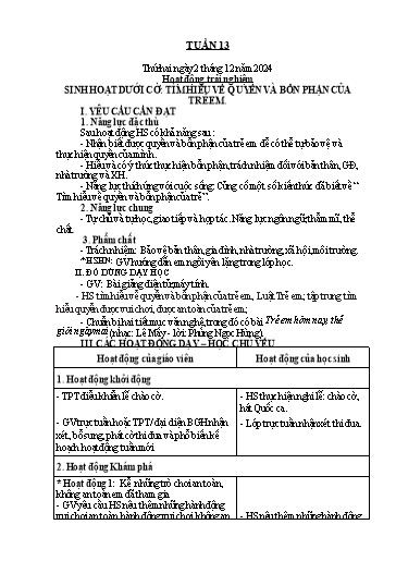 Kế hoạch bài dạy Toán + Tiếng Việt 1 - Tuần 13 - Năm học 2024-2025 - Phan Thị Tú Oanh