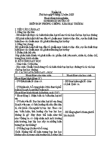 Kế hoạch bài dạy Toán + Tiếng Việt 1 - Tuần 14 - Năm học 2023-2024 - Phan Thị Tú Oanh
