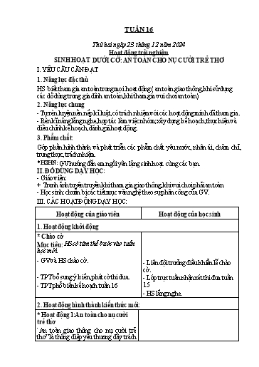 Kế hoạch bài dạy Toán + Tiếng Việt 1 - Tuần 16 - Năm học 2024-2025 - Phan Thị Tú Oanh