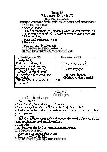 Kế hoạch bài dạy Toán + Tiếng Việt 1 - Tuần 19 - Năm học 2023-2024 - Phan Thị Tú Oanh