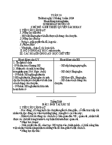 Kế hoạch bài dạy Toán + Tiếng Việt 1 - Tuần 20 - Năm học 2023-2024 - Phan Thị Tú Oanh