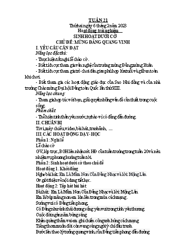Kế hoạch bài dạy Toán + Tiếng Việt 1 - Tuần 21 - Năm học 2022-2023 - Phan Thị Tú Oanh