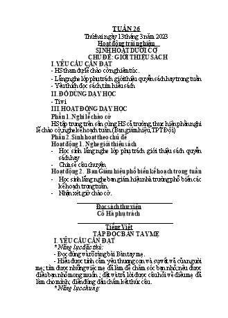 Kế hoạch bài dạy Toán + Tiếng Việt 1 - Tuần 26 - Năm học 2022-2023 - Phan Thị Minh Thư