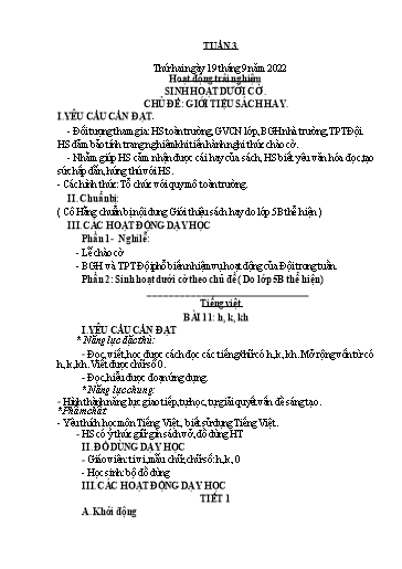 Kế hoạch bài dạy Toán + Tiếng Việt 1 - Tuần 3 - Năm học 2022-2023 - Phan Thị Tú Oanh