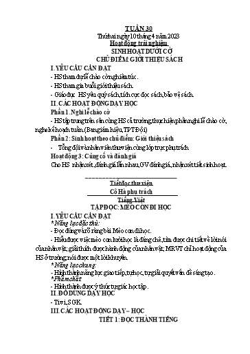 Kế hoạch bài dạy Toán + Tiếng Việt 1 - Tuần 30 - Năm học 2022-2023 - Phan Thị Minh Thư