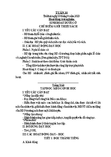 Kế hoạch bài dạy Toán + Tiếng Việt 1 - Tuần 30 - Năm học 2022-2023 - Phan Thị Tú Oanh