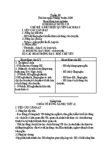 Kế hoạch bài dạy Toán + Tiếng Việt 1 - Tuần 30 - Năm học 2023-2024 - Phan Thị Minh Thư