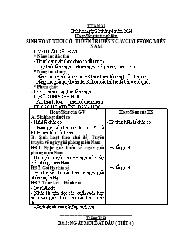Kế hoạch bài dạy Toán + Tiếng Việt 1 - Tuần 32 - Năm học 2023-2024 - Phan Thị Minh Thư