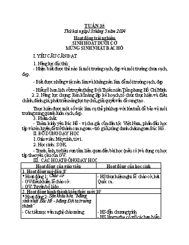 Kế hoạch bài dạy Toán + Tiếng Việt 1 - Tuần 35 - Năm học 2023-2024 - Phan Thị Tú Oanh