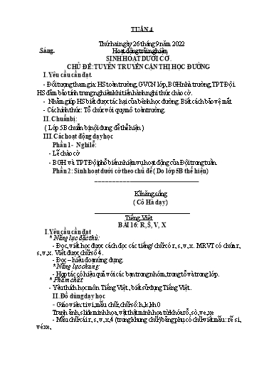 Kế hoạch bài dạy Toán + Tiếng Việt 1 - Tuần 4 - Năm học 2022-2023 - Phan Thị Minh Thư