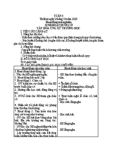 Kế hoạch bài dạy Toán + Tiếng Việt 1 - Tuần 5 - Năm học 2023-2024 - Phan Thị Minh Thư
