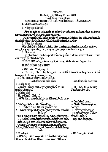 Kế hoạch bài dạy Toán + Tiếng Việt 1 - Tuần 5 - Năm học 2024-2025 - Phan Thị Tú Oanh
