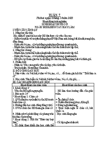 Kế hoạch bài dạy Toán + Tiếng Việt 1 - Tuần 7 - Năm học 2023-2024 - Phan Thị Minh Thư