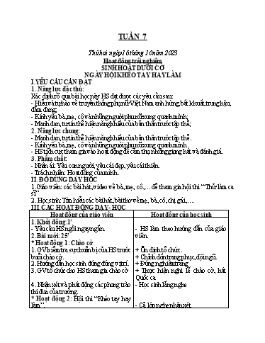 Kế hoạch bài dạy Toán + Tiếng Việt 1 - Tuần 7 - Năm học 2023-2024 - Phan Thị Tú Oanh