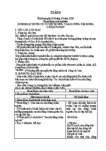 Kế hoạch bài dạy Toán + Tiếng Việt 1 - Tuần 8 - Năm học 2024-2025 - Phan Thị Tú Oanh
