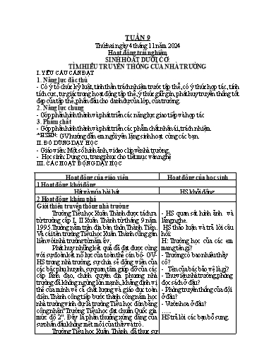 Kế hoạch bài dạy Toán + Tiếng Việt 1 - Tuần 9 - Năm học 2024-2025 - Phan Thị Tú Oanh