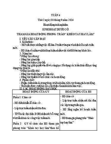 Kế hoạch bài dạy Toán + Tiếng Việt 2 - Tuần 4 - Năm học 2024-2025 - Phan Thị Minh Thư