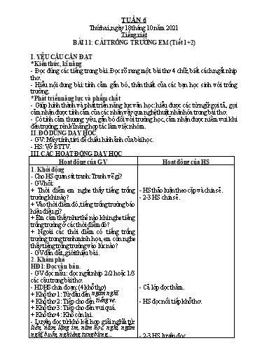 Kế hoạch bài dạy Toán + Tiếng Việt 2 - Tuần 6 - Năm học 2021-2022 - Phan Thị Minh Thư
