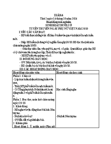 Kế hoạch bài dạy Toán + Tiếng Việt 2 - Tuần 6 - Năm học 2024-2025 - Phan Thị Minh Thư